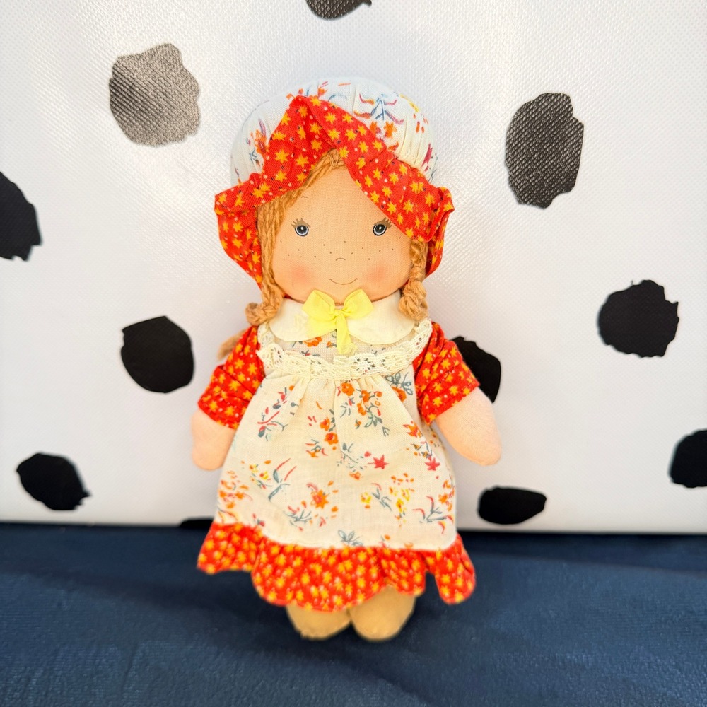 Knickerbocker Holly Hobbie Friend Carrie Rag Doll Red Floral Vintage